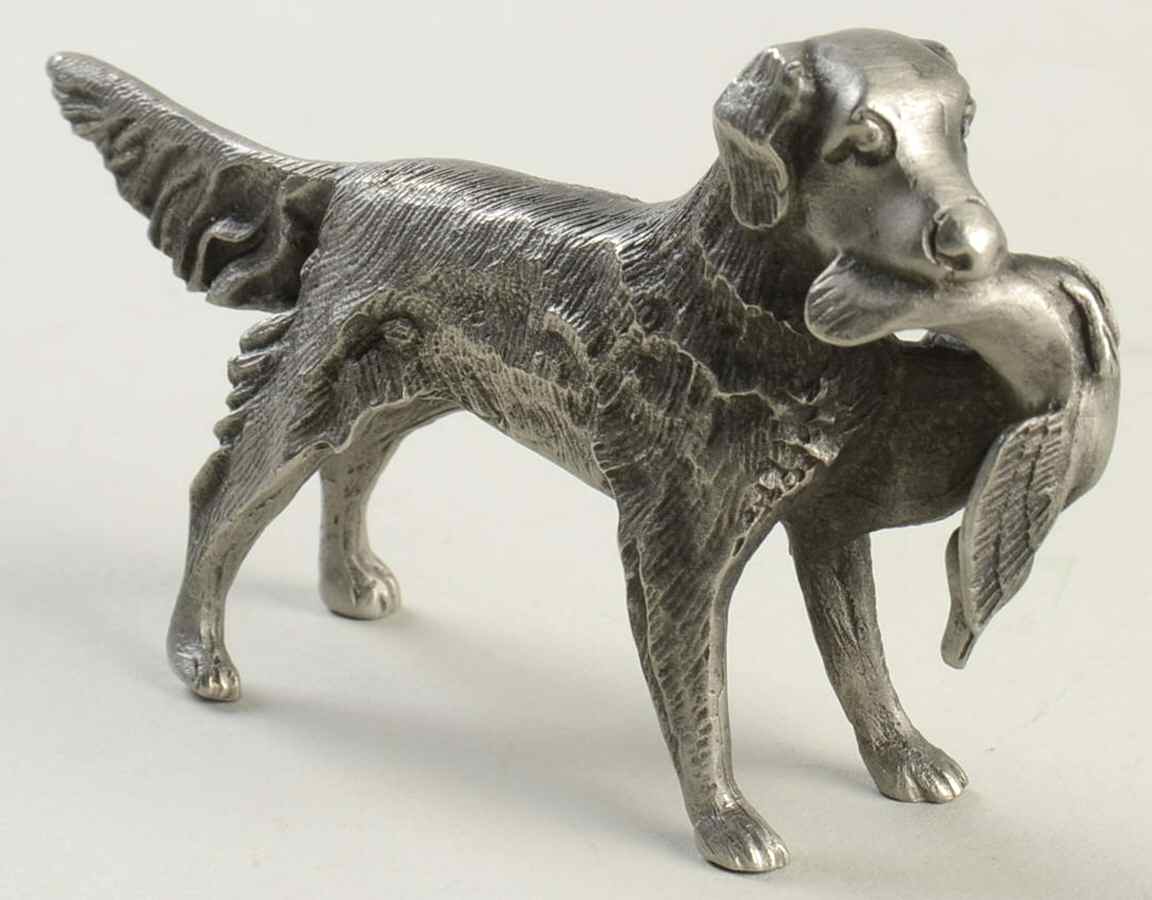 Petwer Port Figurines Retriever W/Duck - No Box by Pewter Port-1