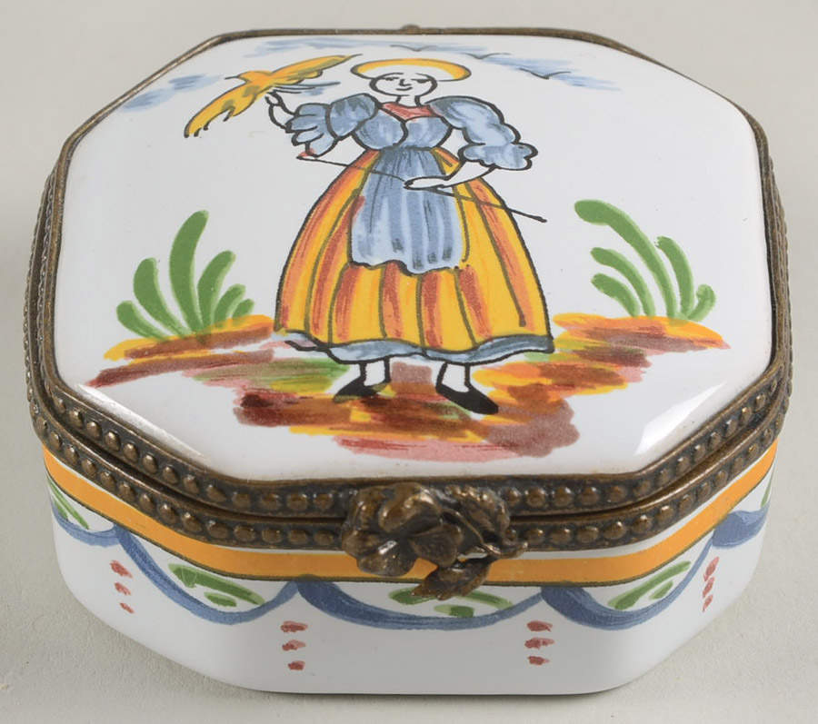 Limoges Boxes By Pierre Deux Woman With A Bird - No Box by Pierre Deux-1