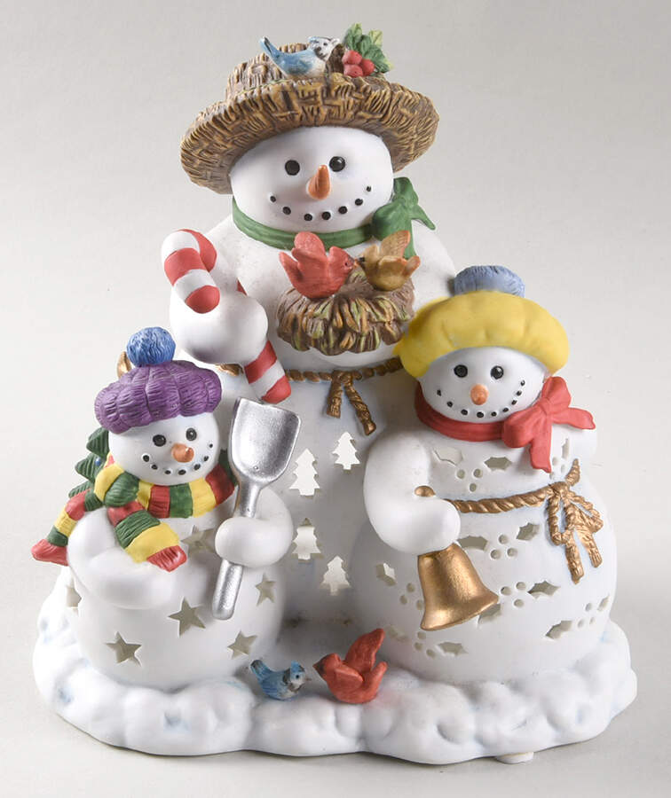 Candle Votives Snowman Family Votive - With Box by PartyLite China-1