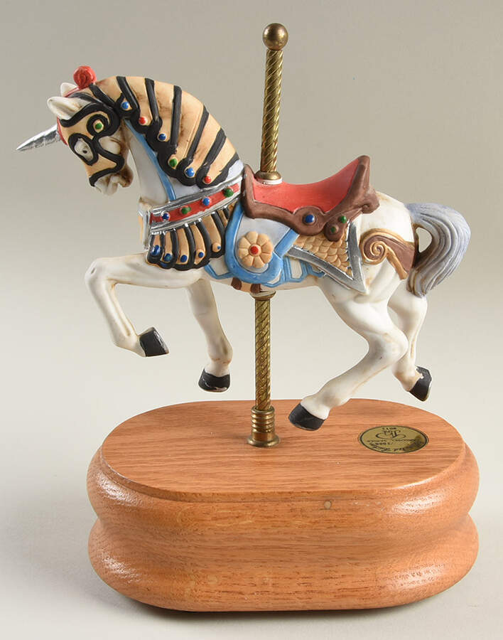 Limited Edition Carousel Series Unicorn With Red Saddle - Boxed by Precious Art - Panton-1