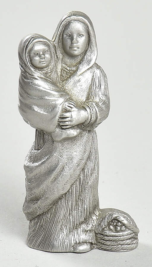 Nativity Pewter Farmer's Wife With Baby - No Box by Pewter Port-1