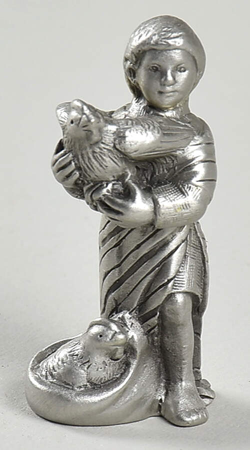 Nativity Pewter Child With Hen - No Box by Pewter Port-1