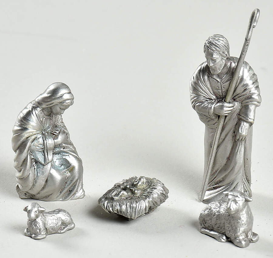Nativity Pewter Holy Family - Set Of 5 - No Box by Pewter Port-1