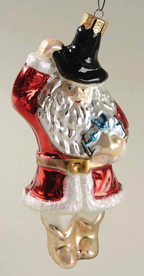 Santa-Western Influence Cowboy Santa-Red Coat/Gold Boots - No Box by Christopher Radko-1