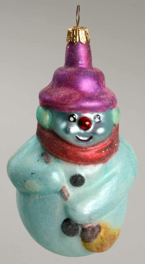 Snowmen with Broom Chilly Charlie-Blue/Red Hat - No Box by Christopher Radko-1