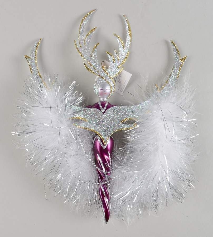 Feathered Ornaments (Italian Flair) Crystal Frost - No Box by Christopher Radko-1