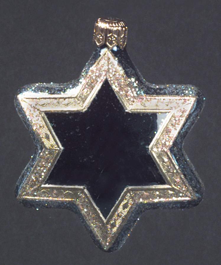 Hanukkah Ornaments Gold Trim David's Star-Blue - No Box by Christopher Radko-1