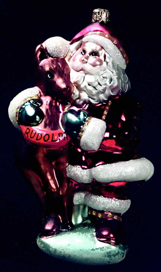Santas Nick & Rudy-Red Deer/Rudolph - No Box by Christopher Radko-1