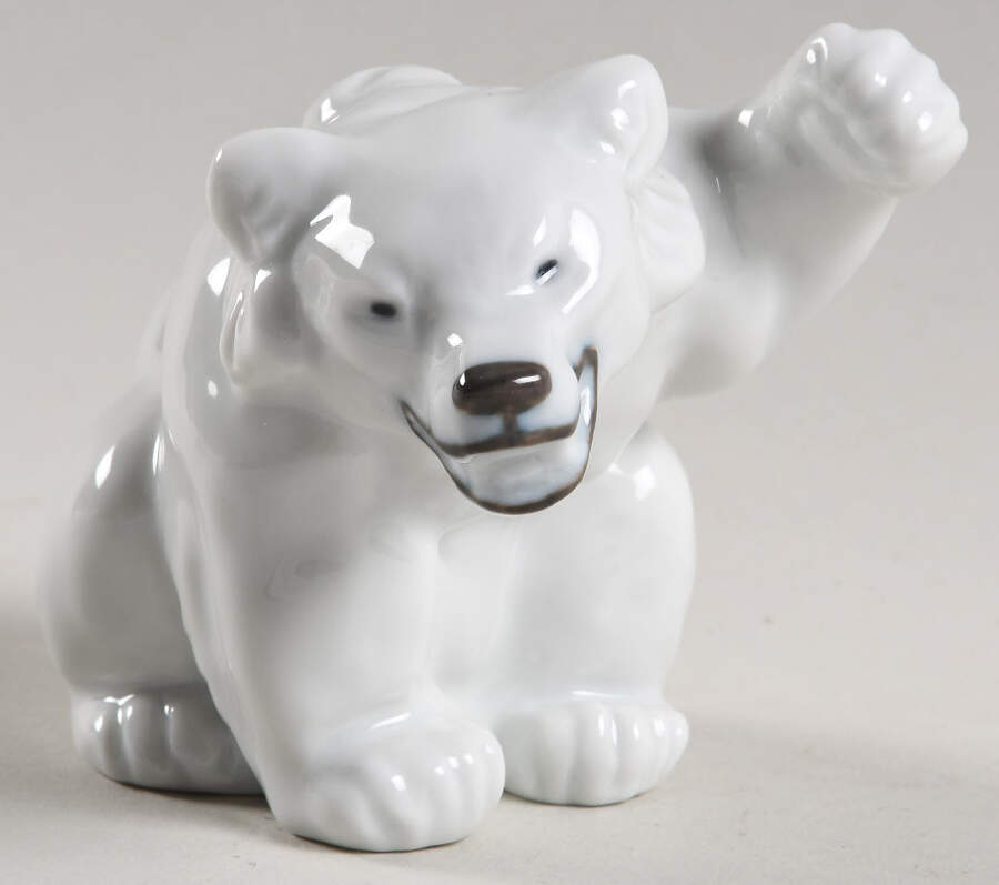 Animals-Wildlife Bear Sitting Arm Up - No Box by Royal Copenhagen-1