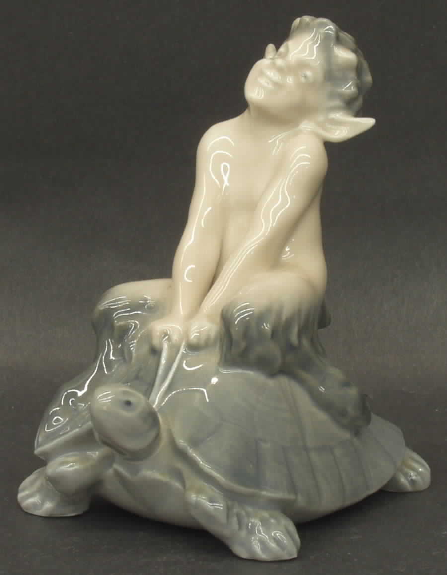 Fantasy & Legends Faun On Tortoise - No Box by Royal Copenhagen-1