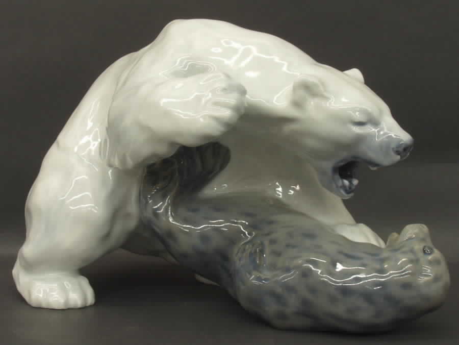 Animals-Wildlife Polar Bear & Seal - No Box by Royal Copenhagen-1