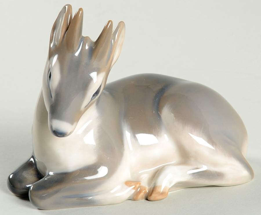 Animals-Wildlife Fawn Head Down - No Box by Royal Copenhagen-1