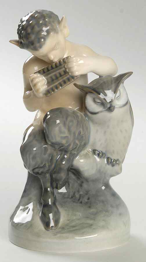 Fantasy & Legends Faun With Owl - No Box by Royal Copenhagen-1