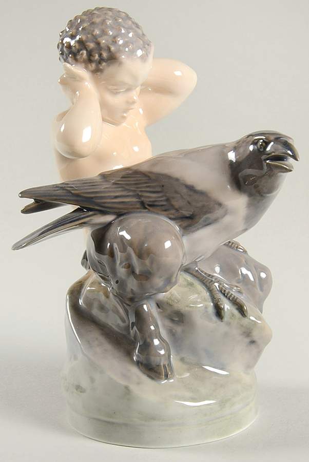 Fantasy & Legends Faun With Crow - No Box by Royal Copenhagen-1