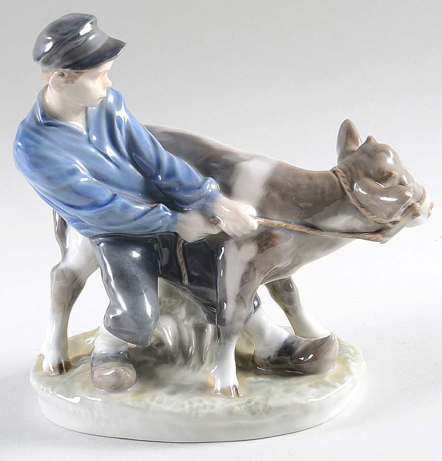 World Life Boy With Calf - No Box by Royal Copenhagen-1