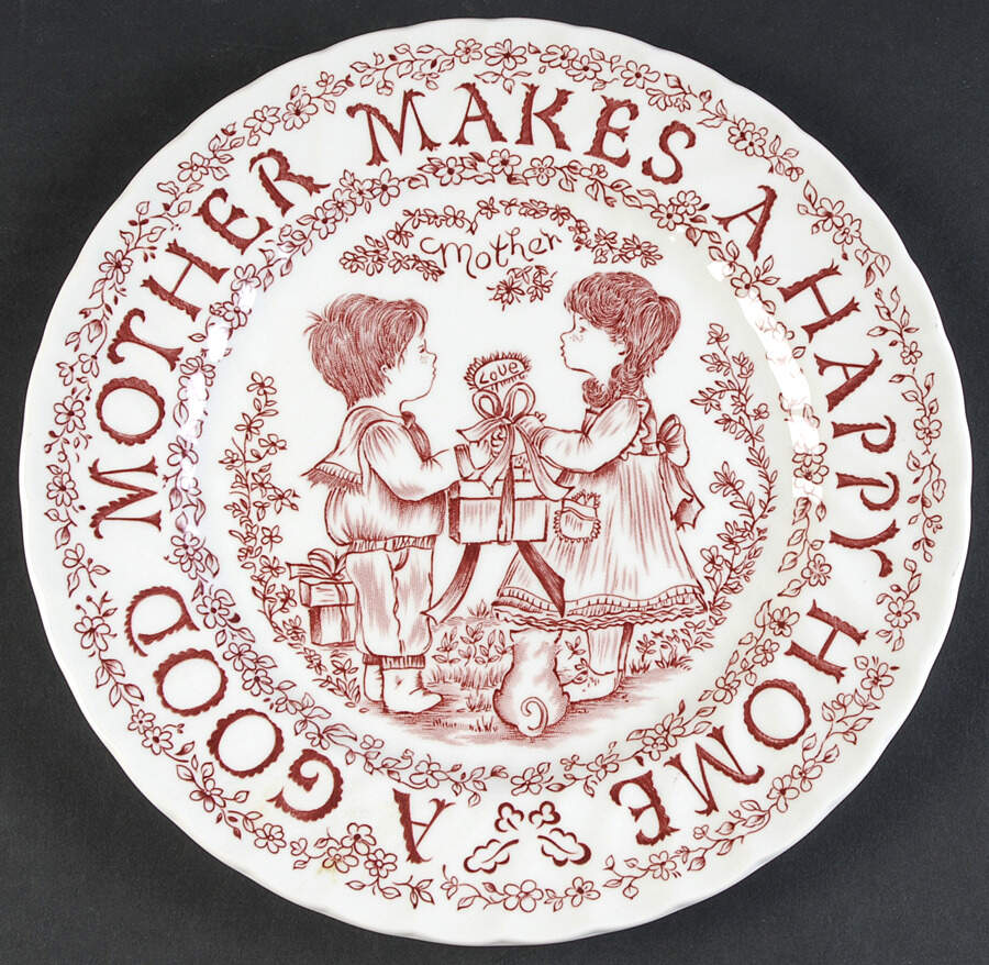 Mother's Day Plate Mother Makes A Happy Home-Pink - No Box by Royal Crownford-1