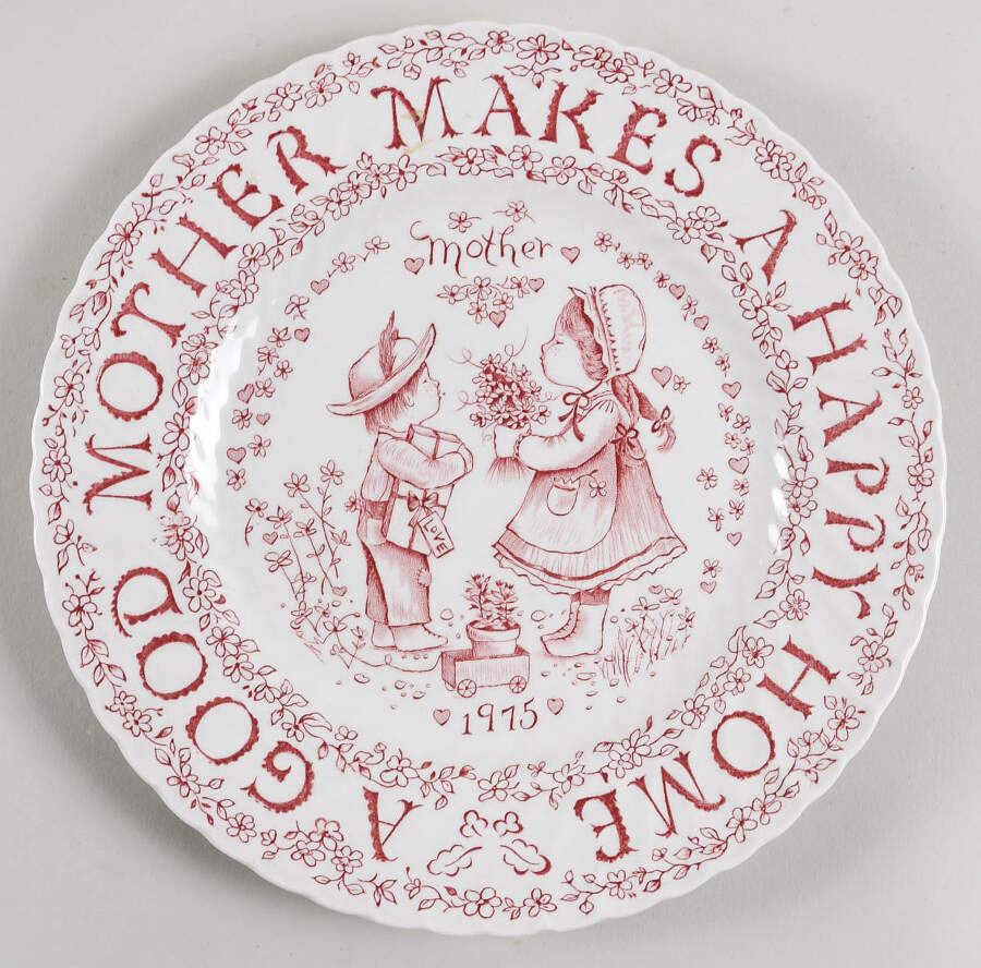 Mother's Day Plate Mother Makes A Happy Home-Pink - No Box by Royal Crownford-1