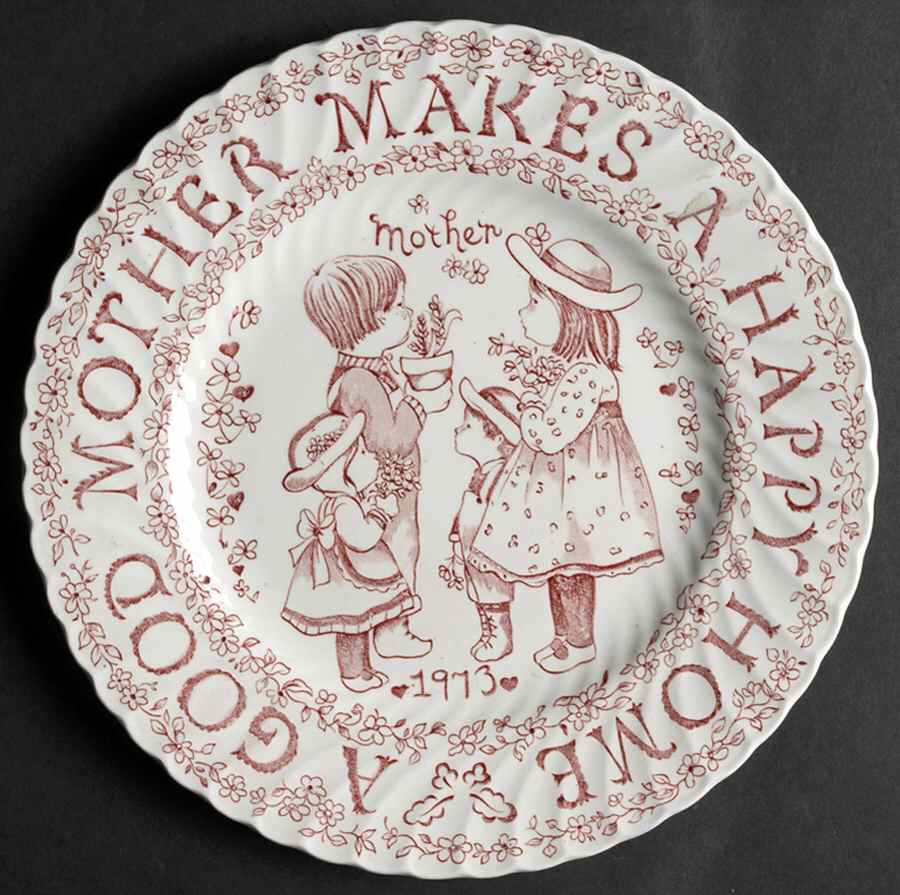Mother's Day Plate Mother Makes A Happy Home-Brown - No Box by Royal Crownford-1