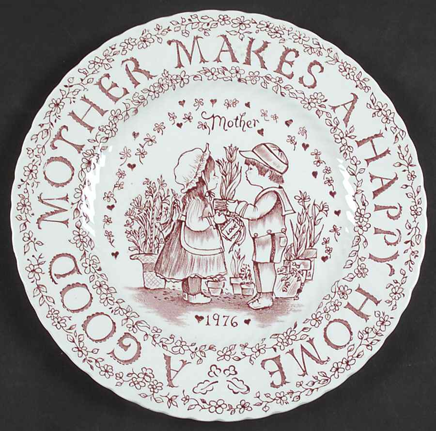 Mother's Day Plate Mother Makes A Happy Home-Pink - No Box by Royal Crownford-1