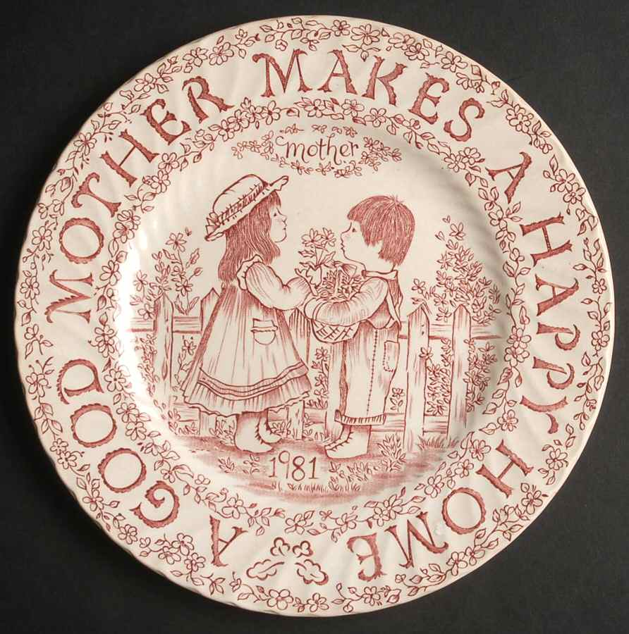 Mother's Day Plate Mother Makes A Happy Home-Pink - No Box by Royal Crownford-1