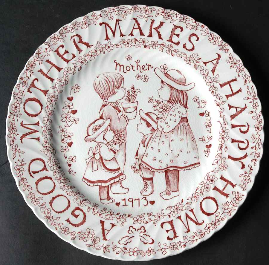 Mother's Day Plate Mother Makes A Happy Home-Pink - No Box by Royal Crownford-1