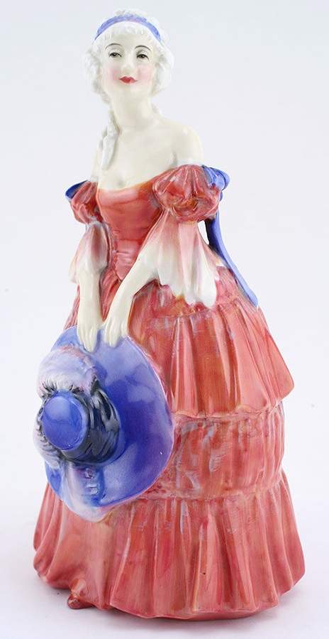 Royal Doulton Figurine Veronica-Red Dress,Blue Hat - With Box Bx1821 by Royal Doulton-1