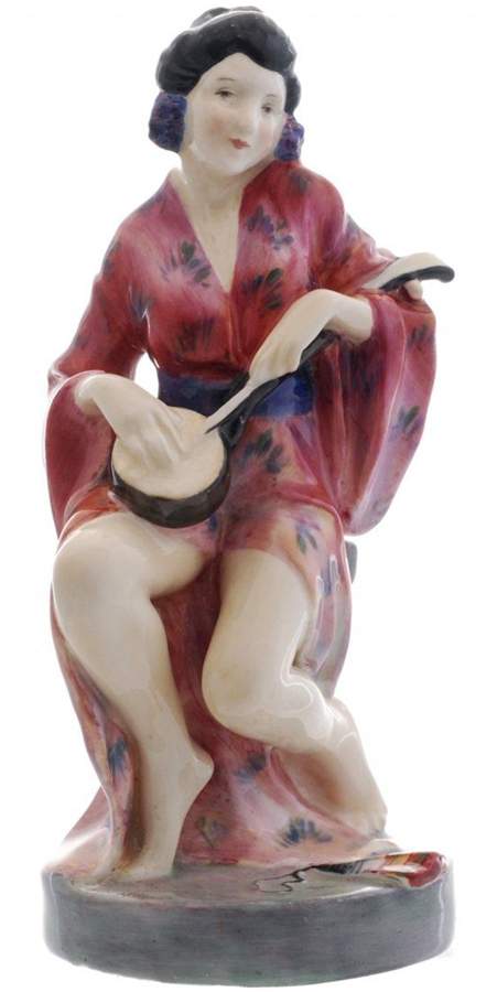 Royal Doulton Figurine A Geisha (Style 2)-Pink & Lavender - No Box Nb1837 by Royal Doulton-1