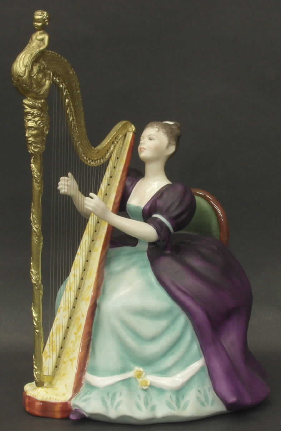 Lady Musicians Harp - Boxed by Royal Doulton-1