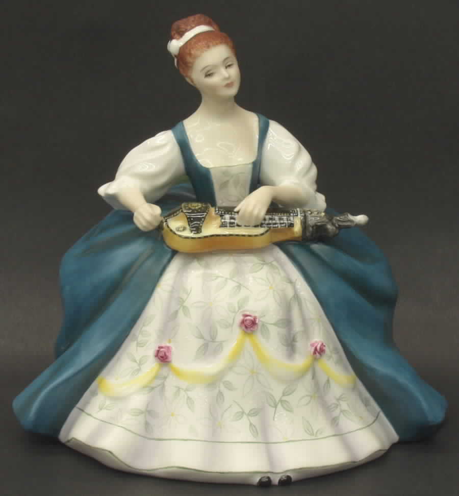 Lady Musicians Hurdy Gurdy - No Box by Royal Doulton-1