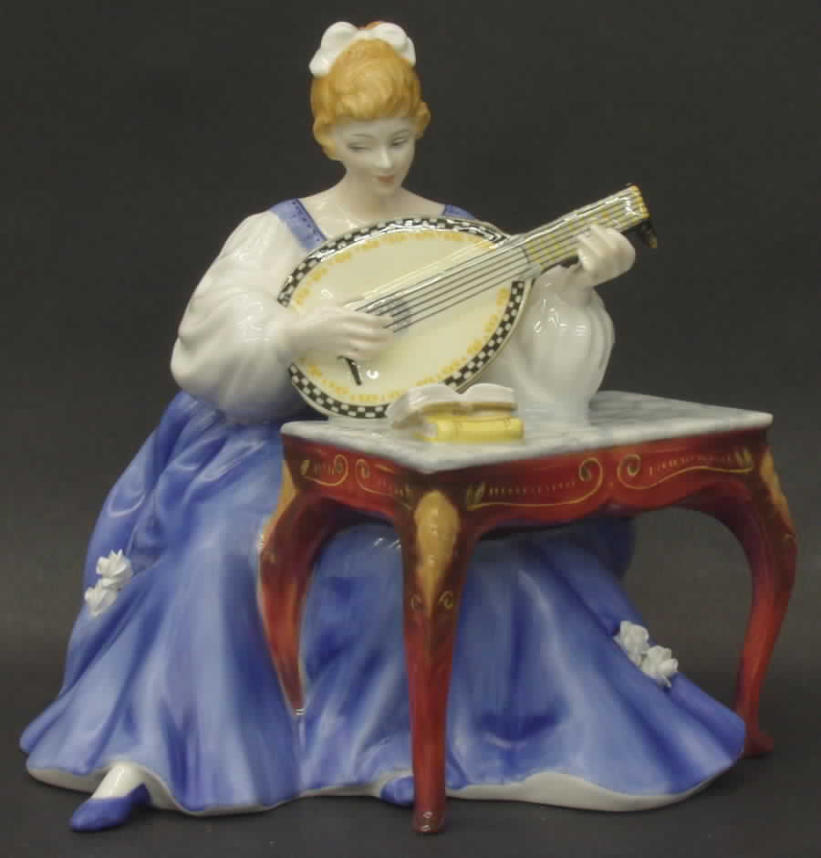 Lady Musicians Lute - Boxed by Royal Doulton-1