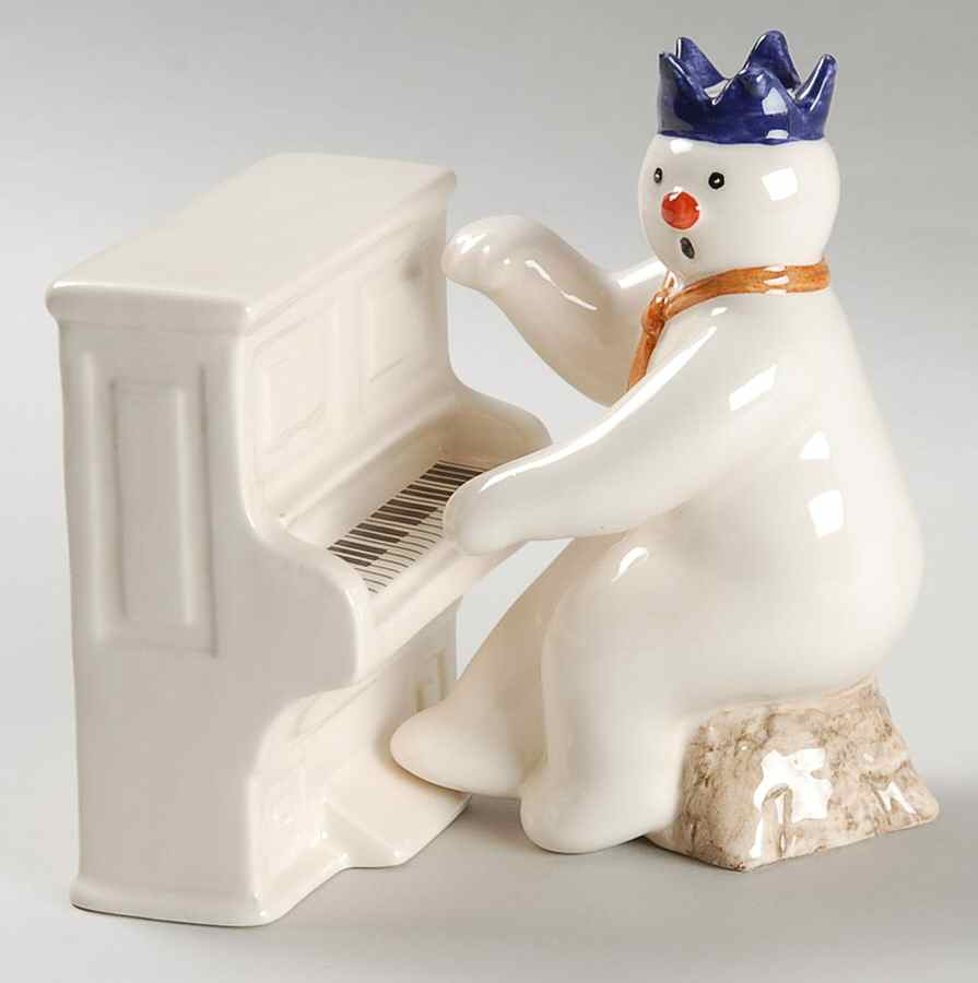 Snowman Figurine Collection Pianist Snowman- Set Of 2 - Boxed by Royal Doulton-1