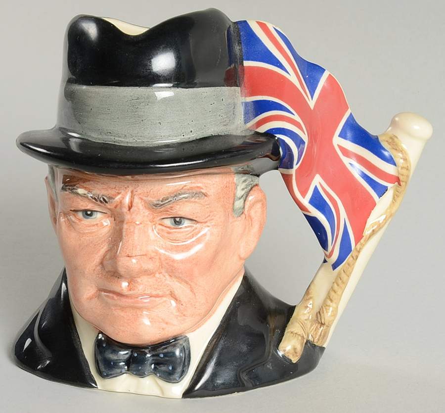 Character Jug Sir Winston Churchill-1874-1965-Small - Nb1005, No Box by Royal Doulton-1