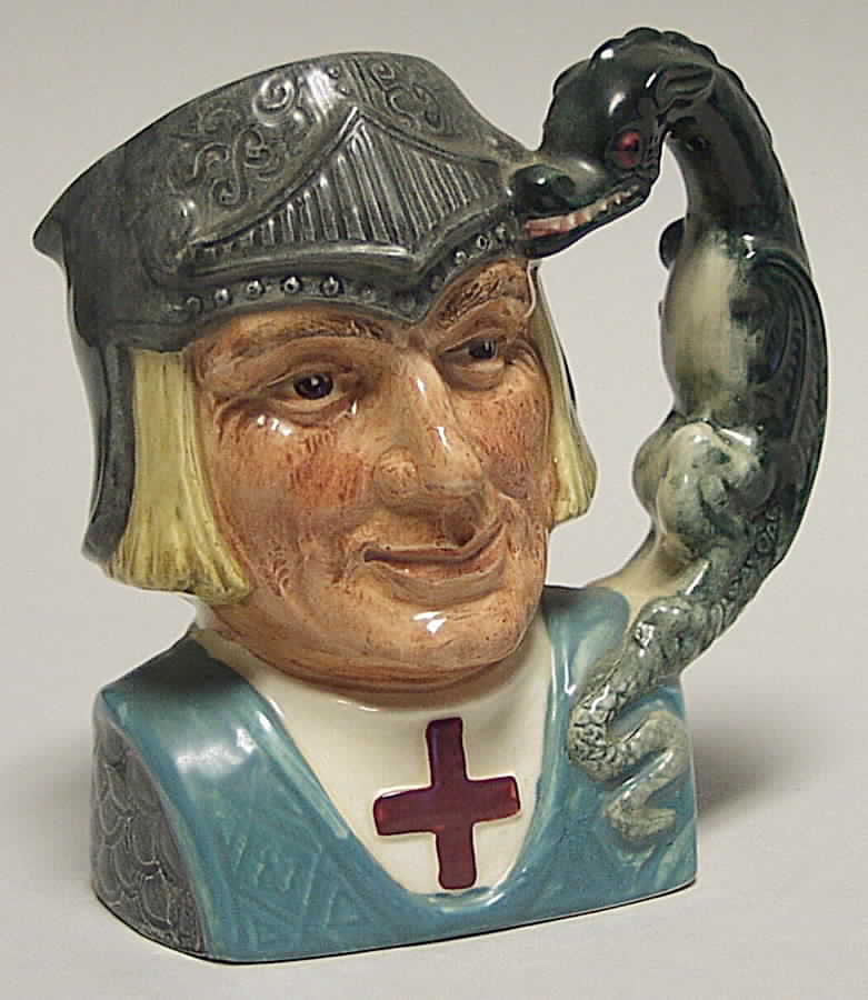 Character Jug St George-Small-Var 1-Dragon Handle - Nb813, No Box by Royal Doulton-1