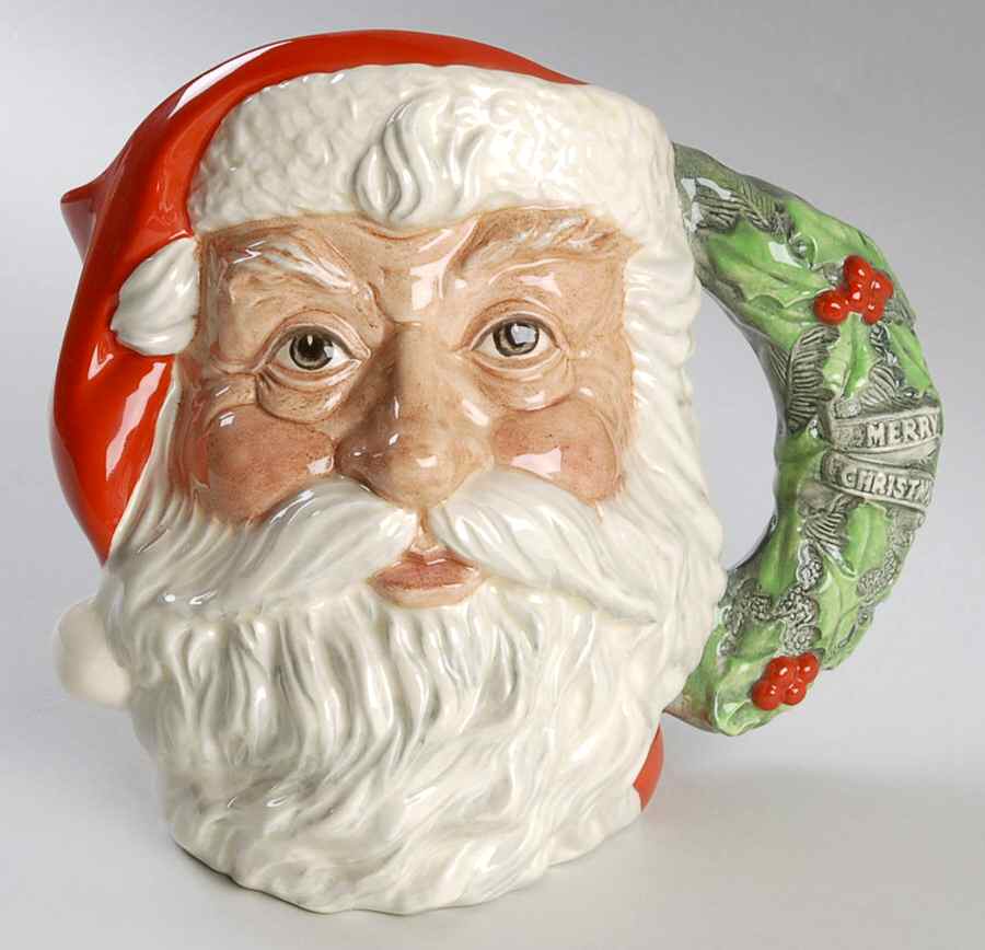 Character Jug Santa Claus-Large/Wreath Hdl - Nb793, No Box by Royal Doulton-1