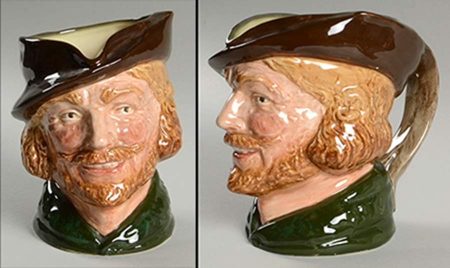 Character Jug Robin Hood-Large Feather Handle - With Box Bx317 by Royal Doulton-1
