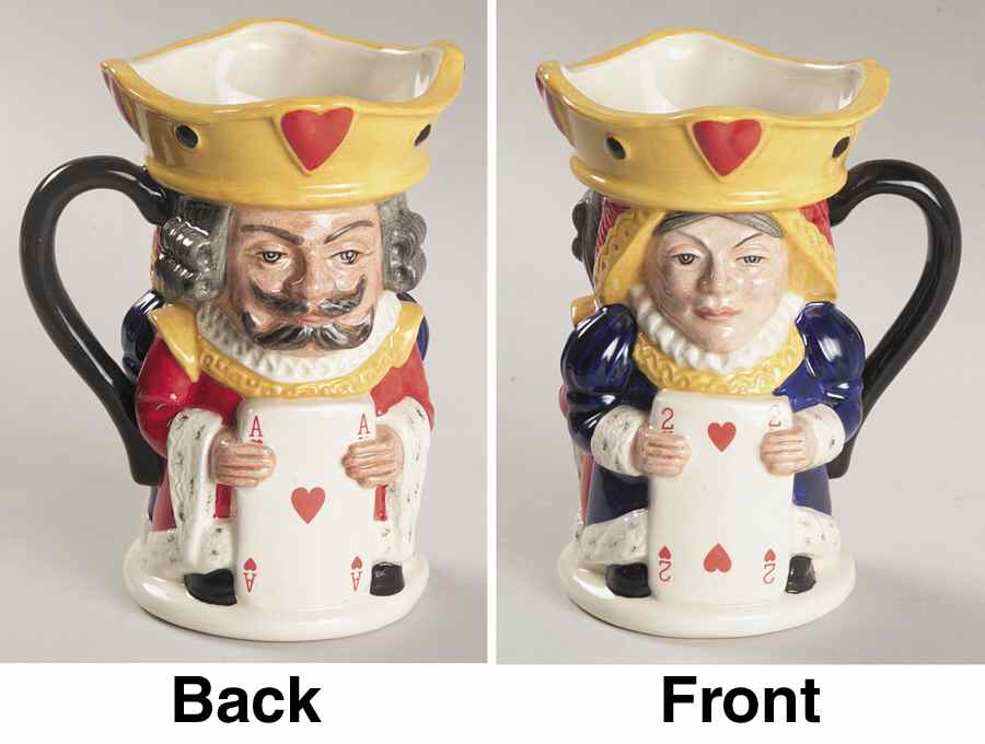 Character Toby Jug King & Queen Of Hearts-2 Sided-Small - Boxed by Royal Doulton-1