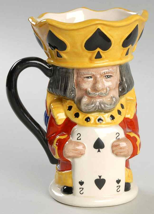 Character Toby Jug King & Queen Of Spades-2 Sided-Small - No Box by Royal Doulton-1
