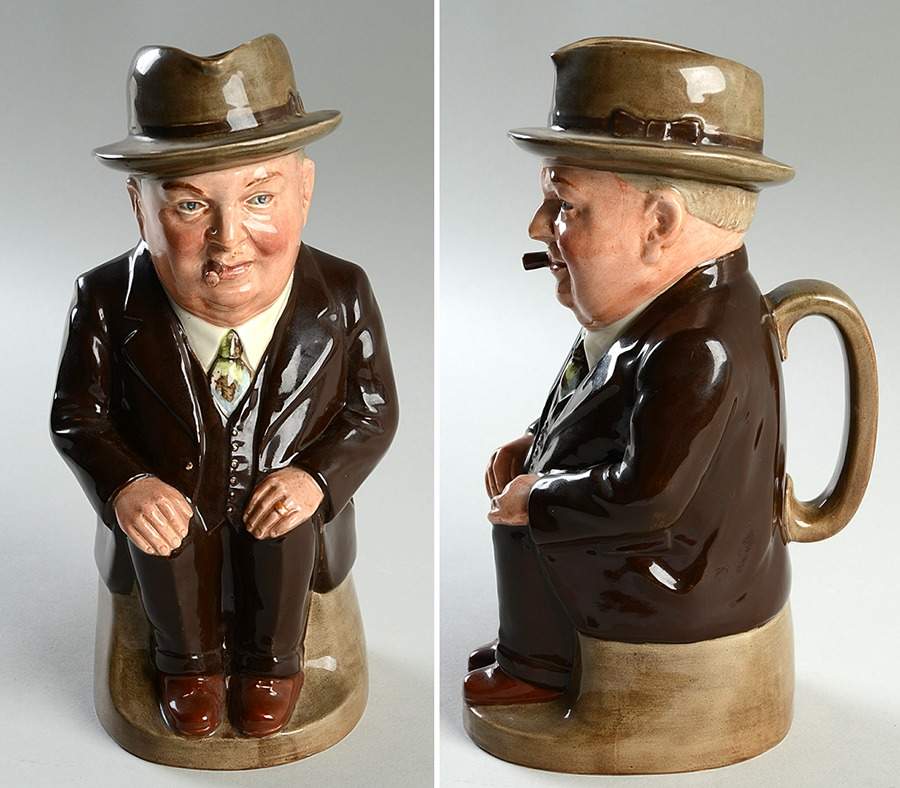 Character Toby Jug Cliff Cornell-Greetings-Dark Brown Suit - No Box by Royal Doulton-1