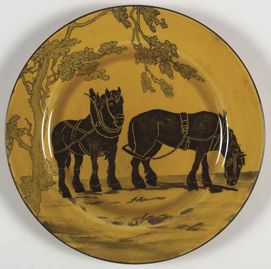 Royal Doulton Plate Working Draft Horses - No Box by Royal Doulton-1