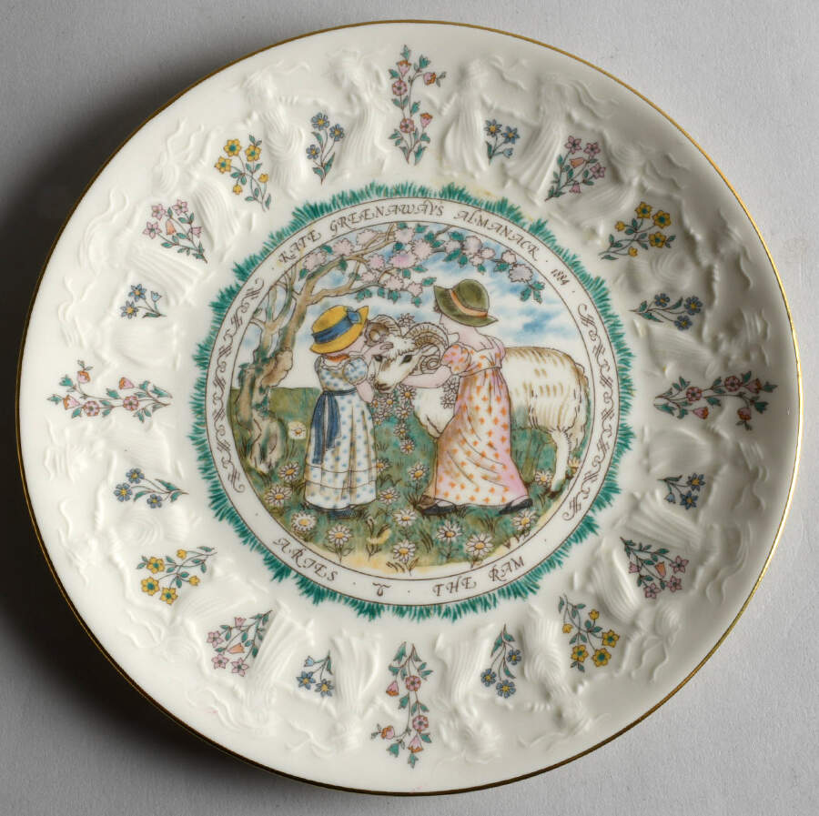 Almanack-Kate Greenaway Aries-March-The Ram - No Box by Royal Doulton-1