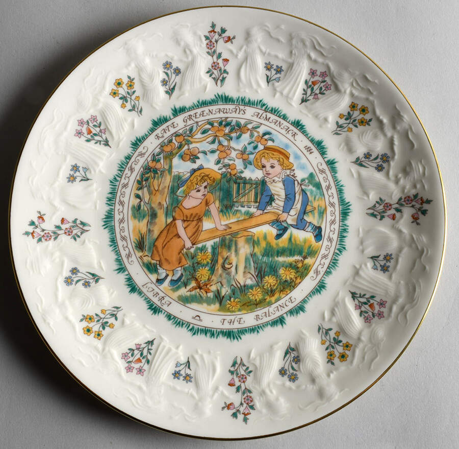 Almanack-Kate Greenaway Libra-September-The Balance - Boxed by Royal Doulton-1