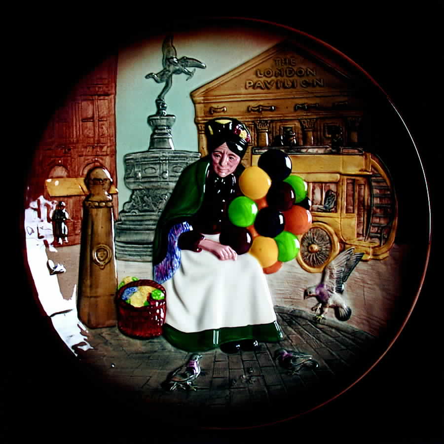 Character Plates Old Balloon Seller - With Box by Royal Doulton-1