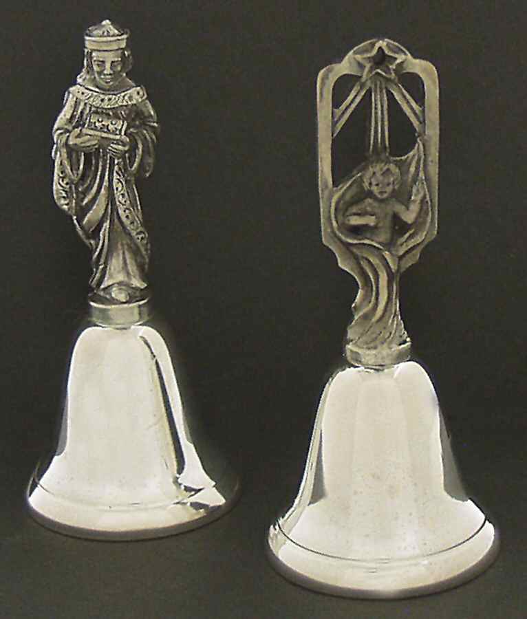 Nativity-Bells Christ Child & Melchior Bearing Gold - With Box by Reed & Barton-1
