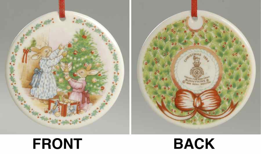 Bunnykins Annual Ornaments Trimming The Tree - Boxed by Royal Doulton-1