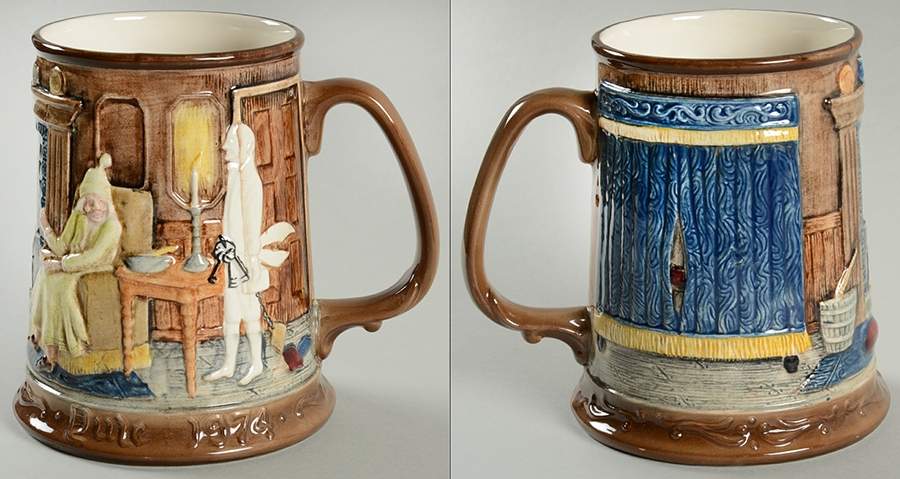 Christmas Carol Tankards Marley's Ghost Visits Scrooge - No Box by Royal Doulton-1