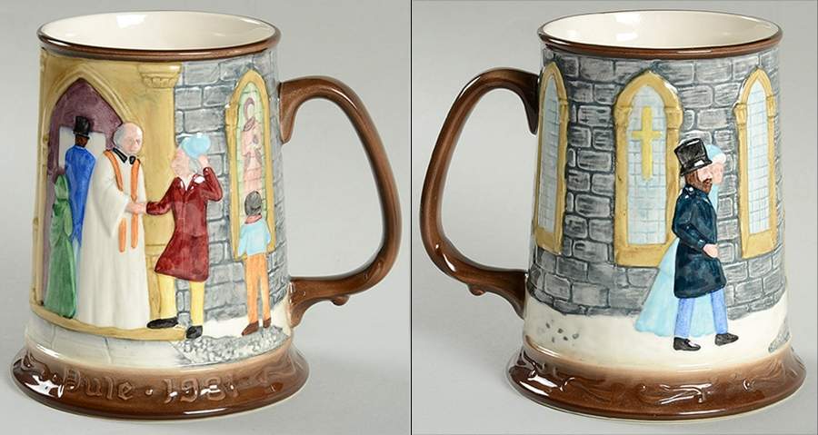 Christmas Carol Tankards Scrooge Going To Church-Good Graces - No Box by Royal Doulton-1