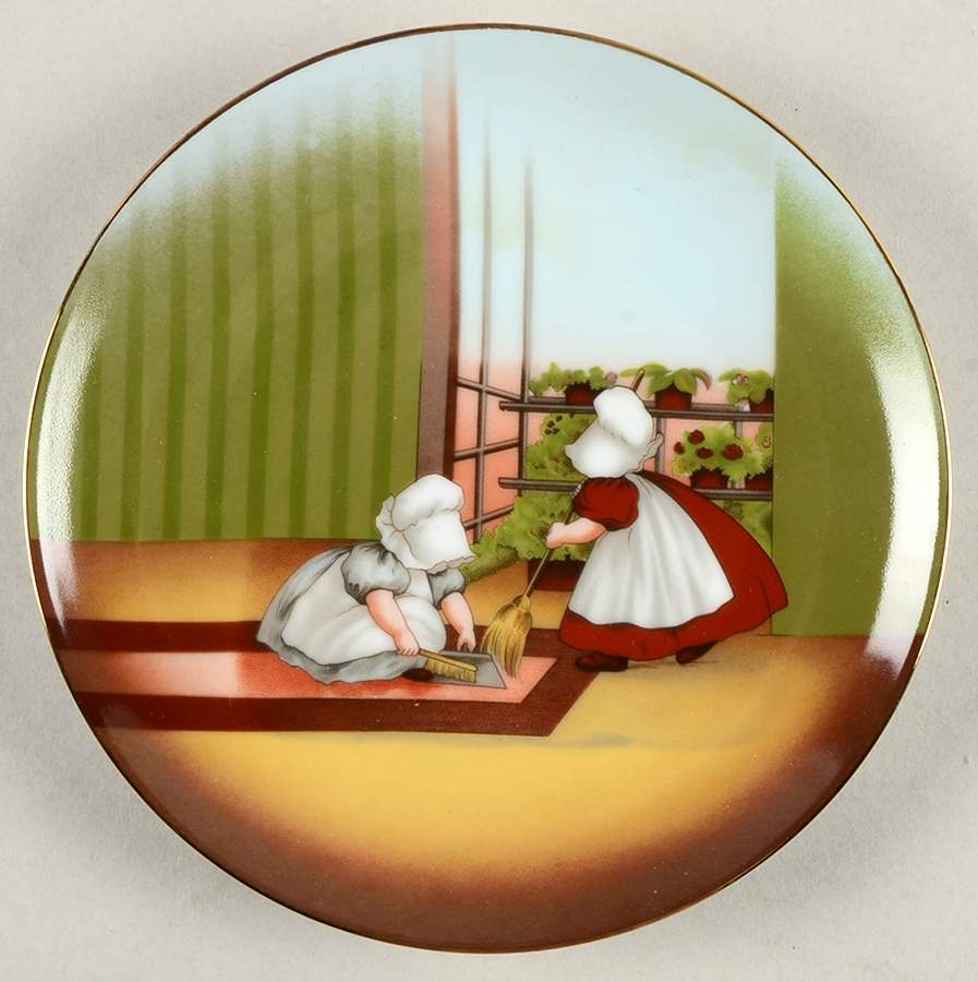 Sunbonnet Babies Friday-Sweeping Day - No Box by Royal Bayreuth-1