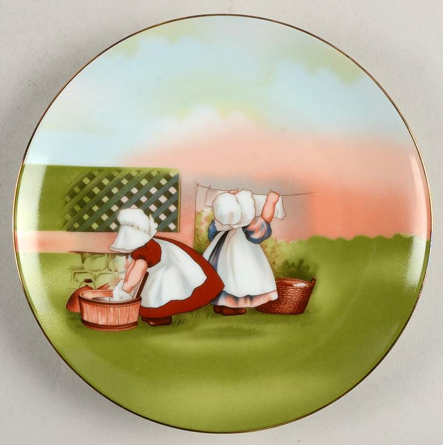Sunbonnet Babies Monday-Washing Day - No Box by Royal Bayreuth-1