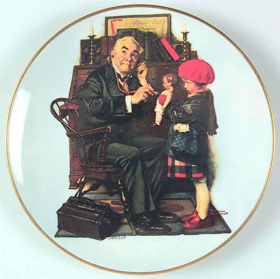 Norman Rockwell Mother's Day Doctor And Doll - With Box by Royal Devon-1
