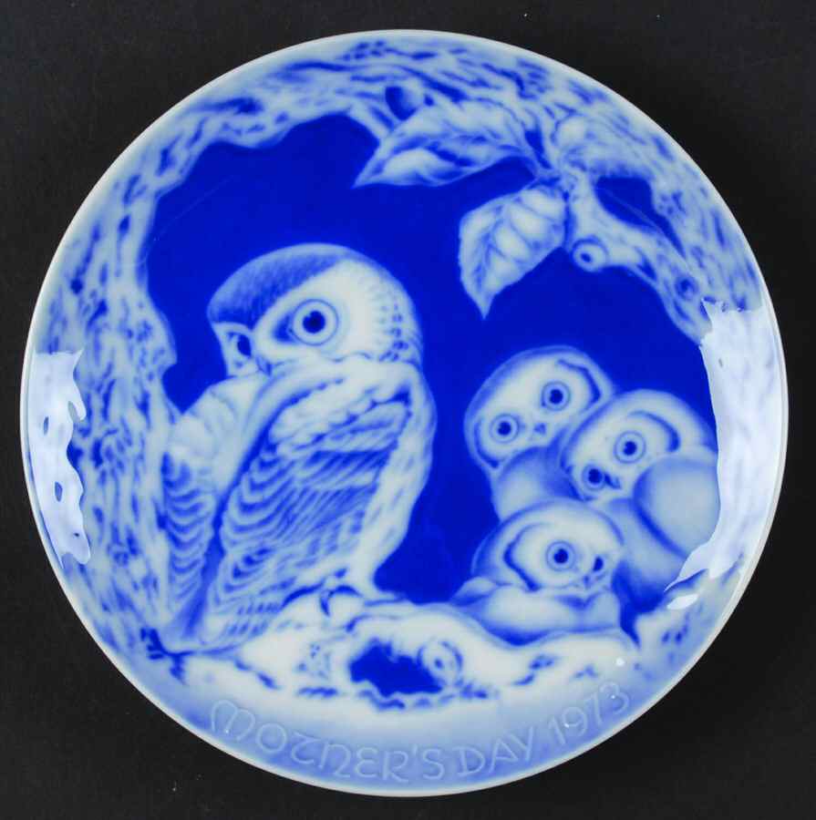 Mother's Day Plate Owl Family - No Box by Royale (Germany)-1